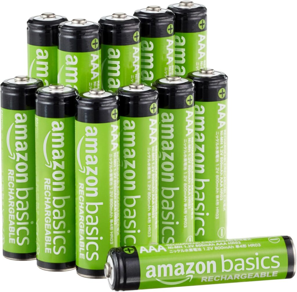 Amazon Basics 12-Pack Rechargeable AAA NiMH Performance,800 mAh, Best Electric Bicycle Batteries