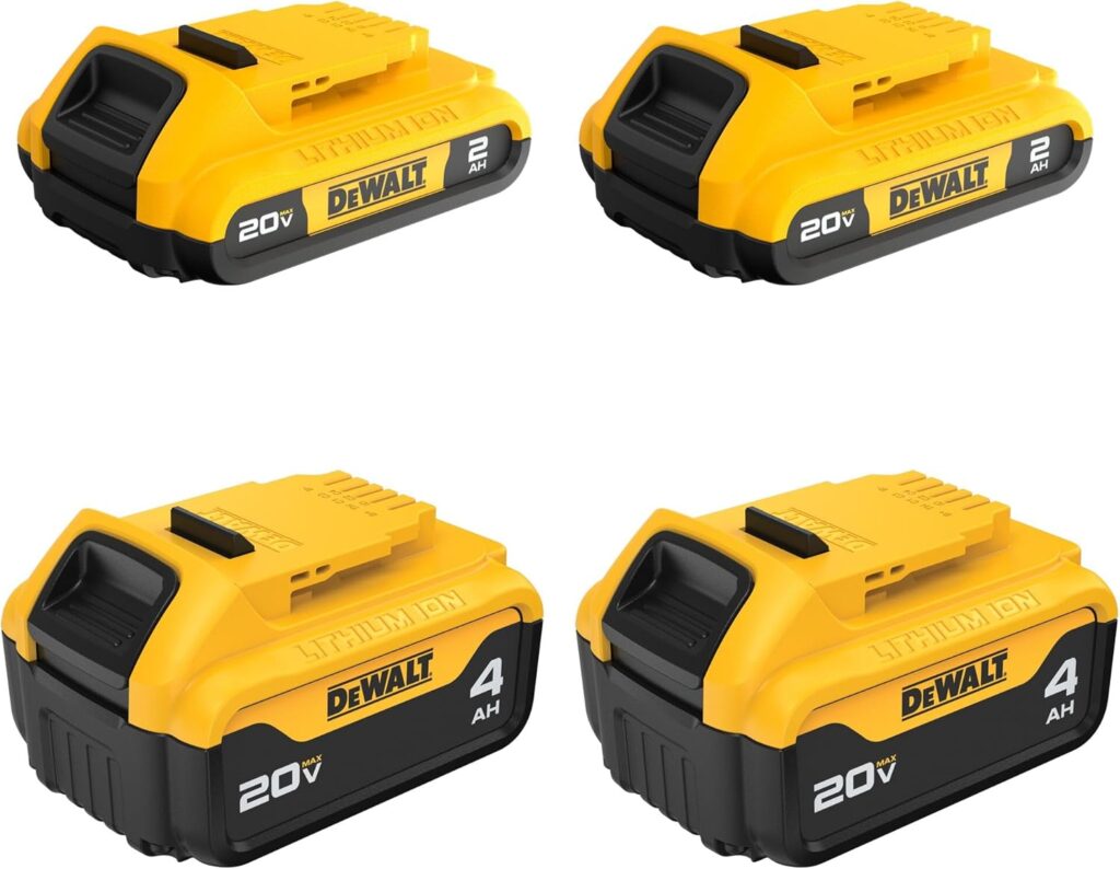  DEWALT 20V MAX 2 Ah and 4 Ah, 4-Pack,
 Lithium Ion Best Electric Bicycle Batteries